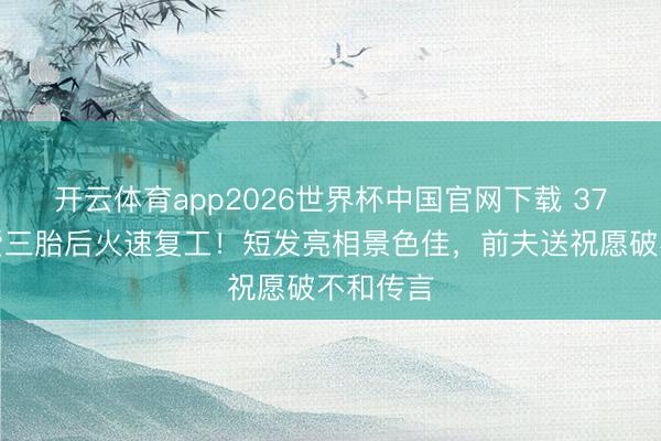 开云体育app2026世界杯中国官网下载 37岁福原爱三胎后火速复工！短发亮相景色佳，前夫送祝愿破不和传言